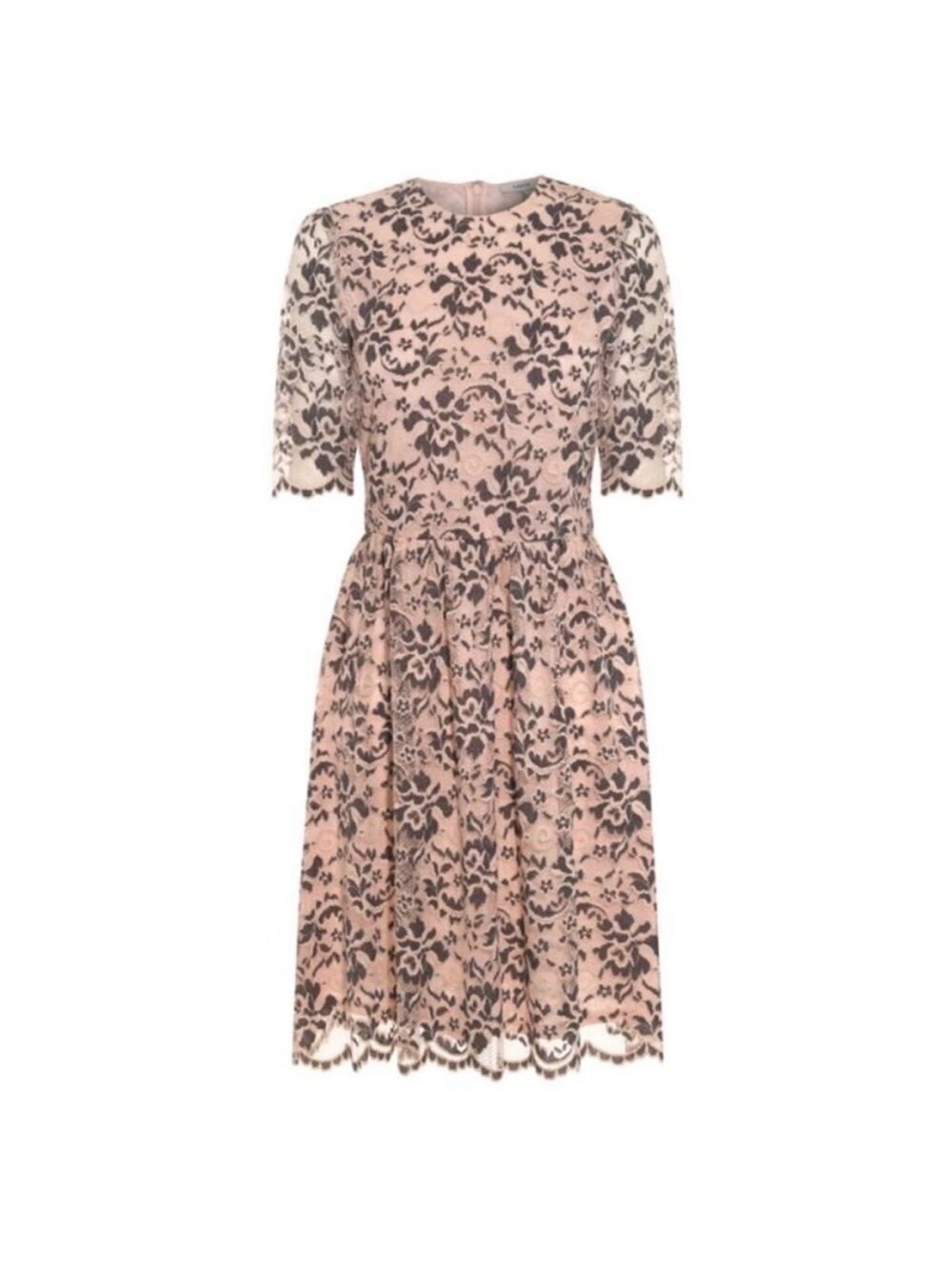 GANNI Flynn Lace Dress Blush Floral Lace Net-A-Porter Capsule Sz 38 US 6